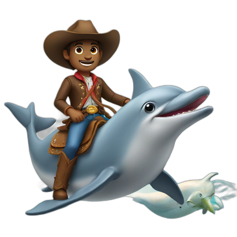 Cowboy riding a dolphin  emoji