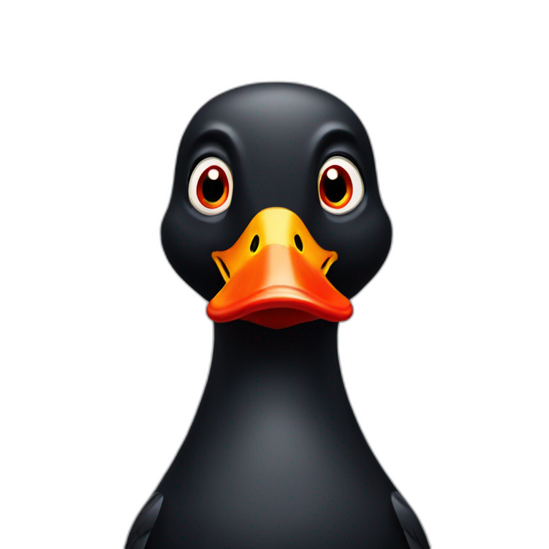 Black red duck emoji