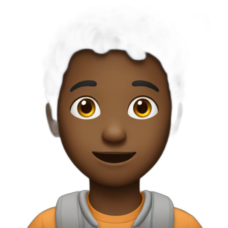 Kid using mobile emoji