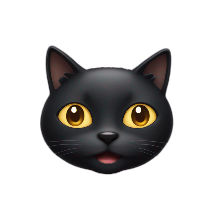 amazed black cat head emoji