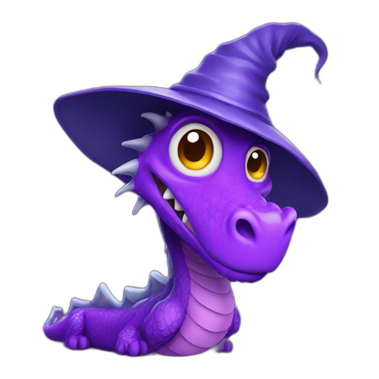 purple dragon with a wizard hat emoji