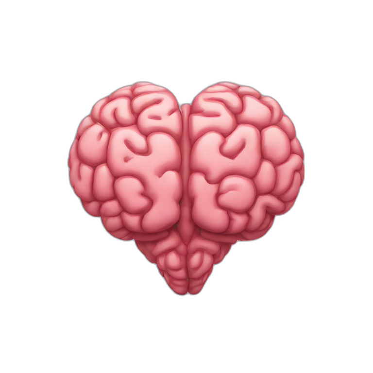 Brain in the shape of a heart emoji