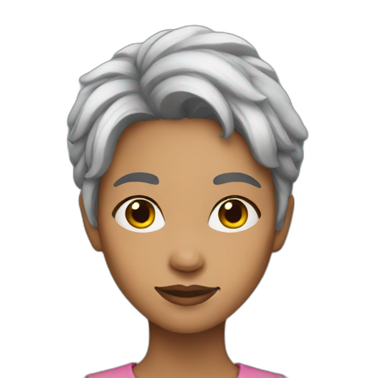 young woman grey hair emoji