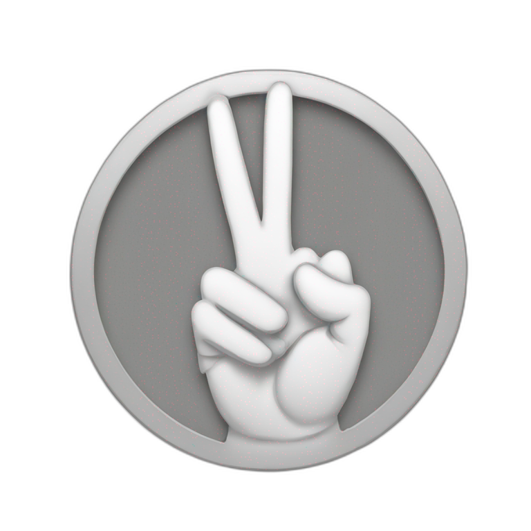 peace sign reverse emoji