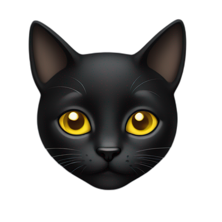 Black cat with yellow eyes emoji