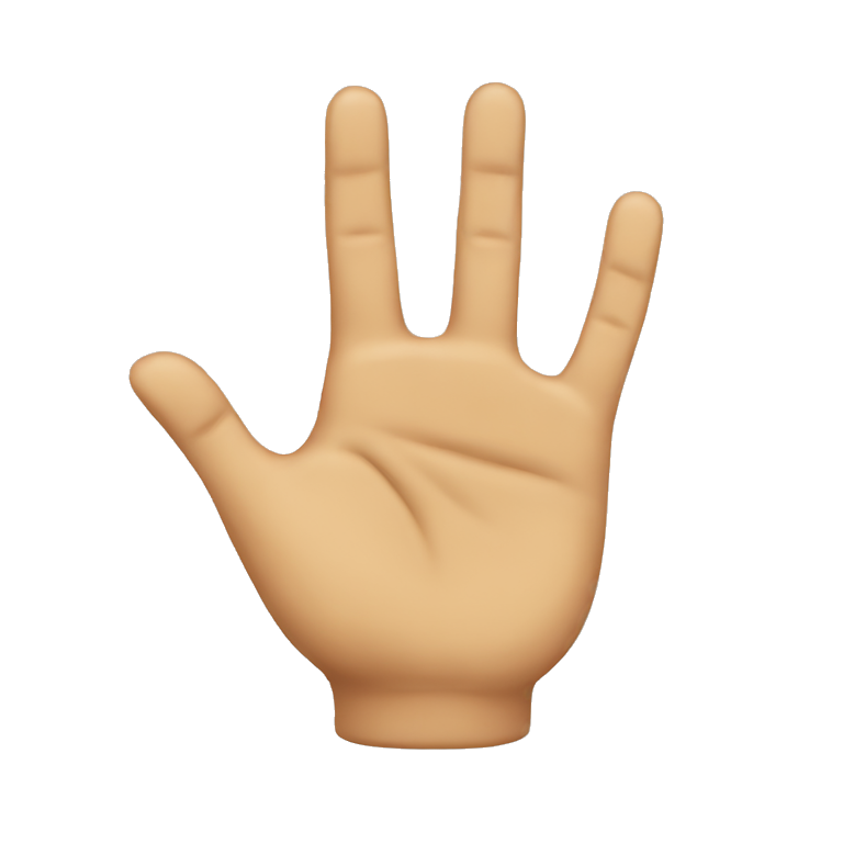 Hand with 3 fingers down emoji