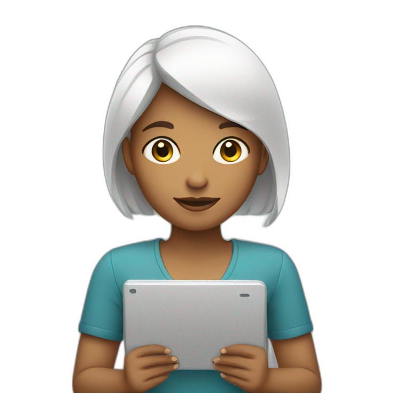 Woman holding a tablet emoji
