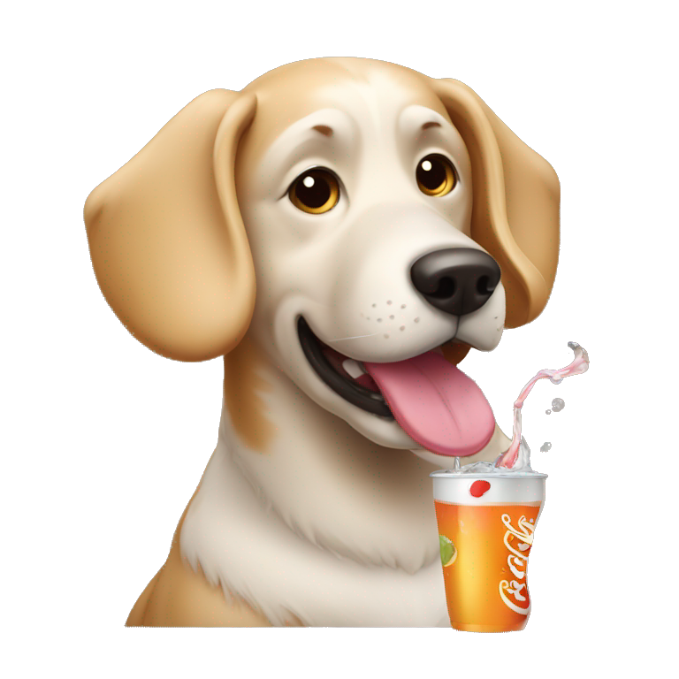 Dog drinking soda  emoji