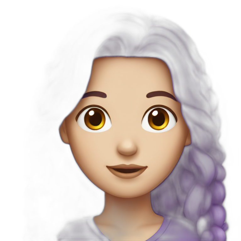 white girl with Purple hair emoji