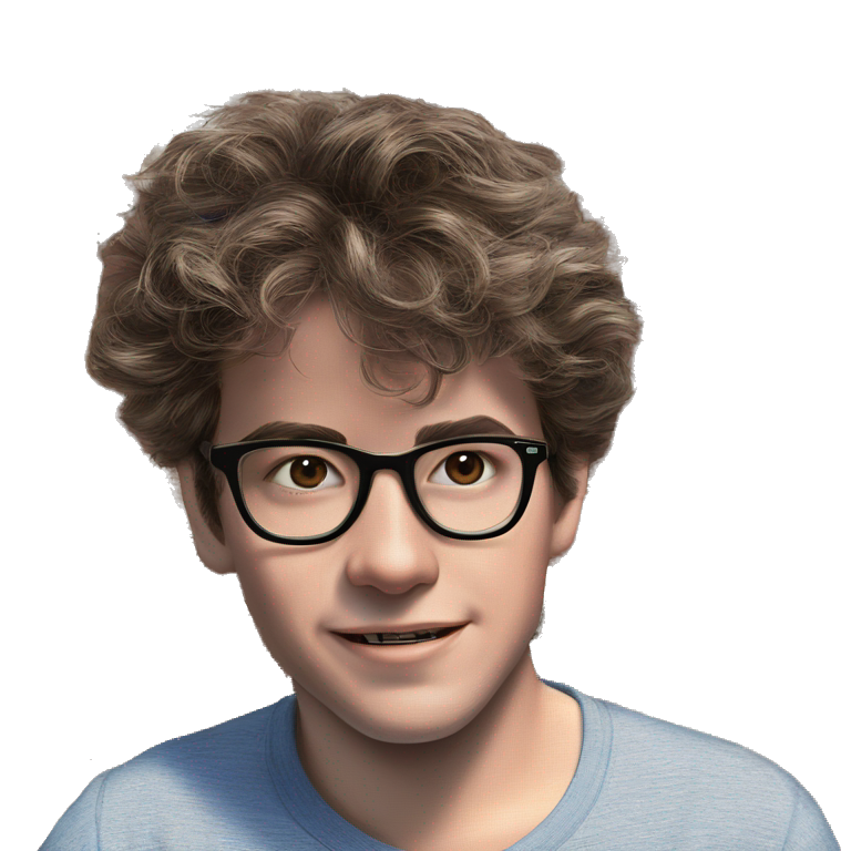 confident boy in glasses emoji