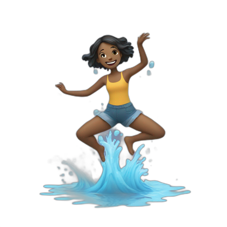 Girl dancing in water emoji