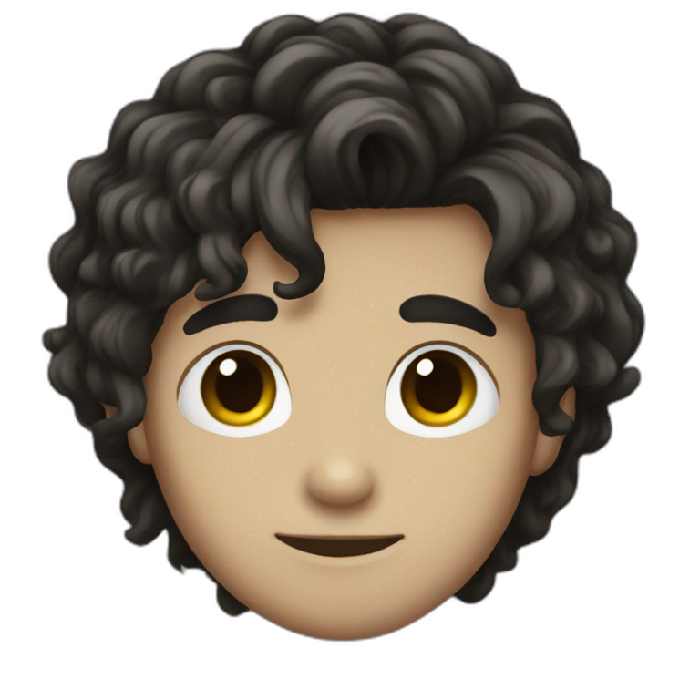 emo boy with long curly long hair  emoji