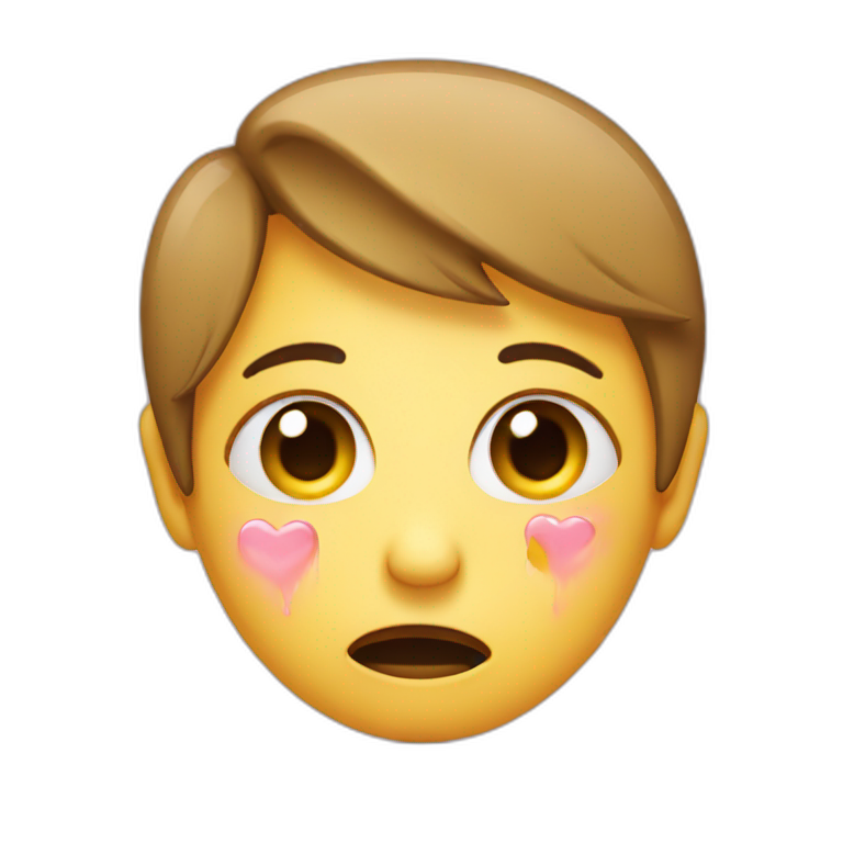A heart with a crying emoji emoji