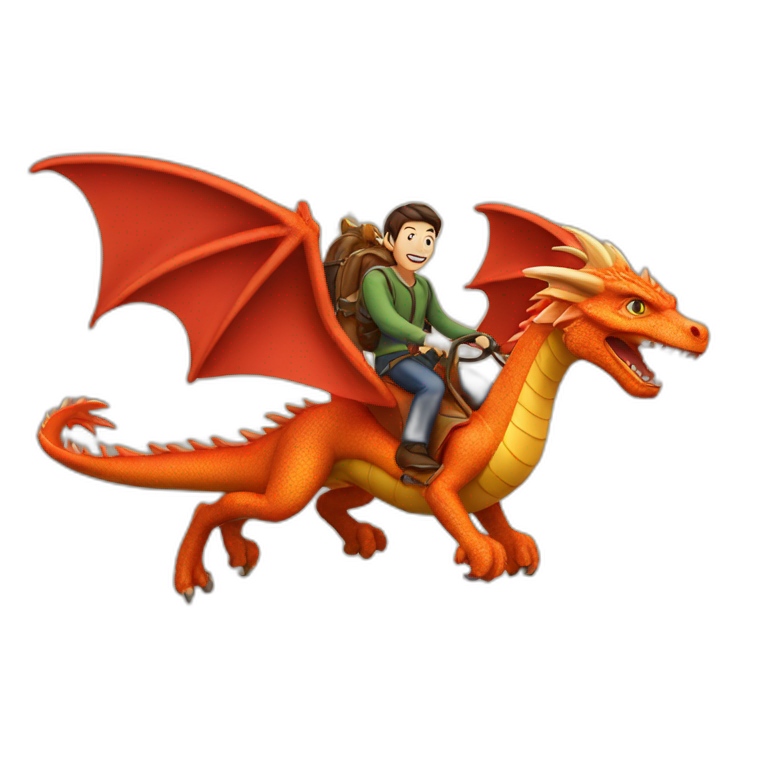 guy riding a flying dragon emoji