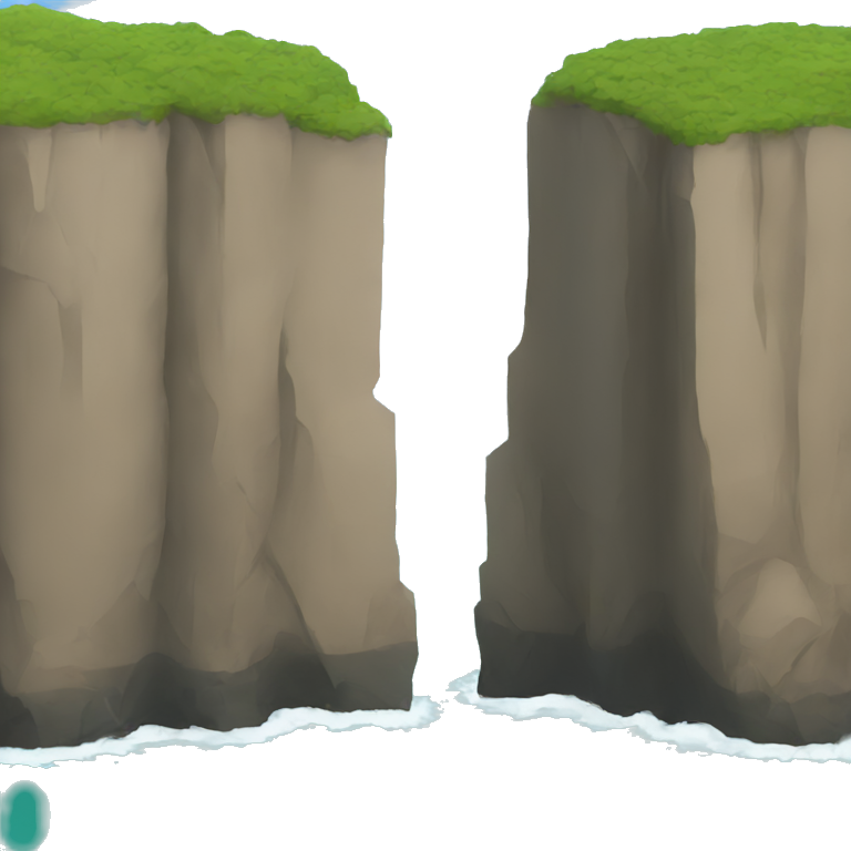 Two cliffs next to each other emoji