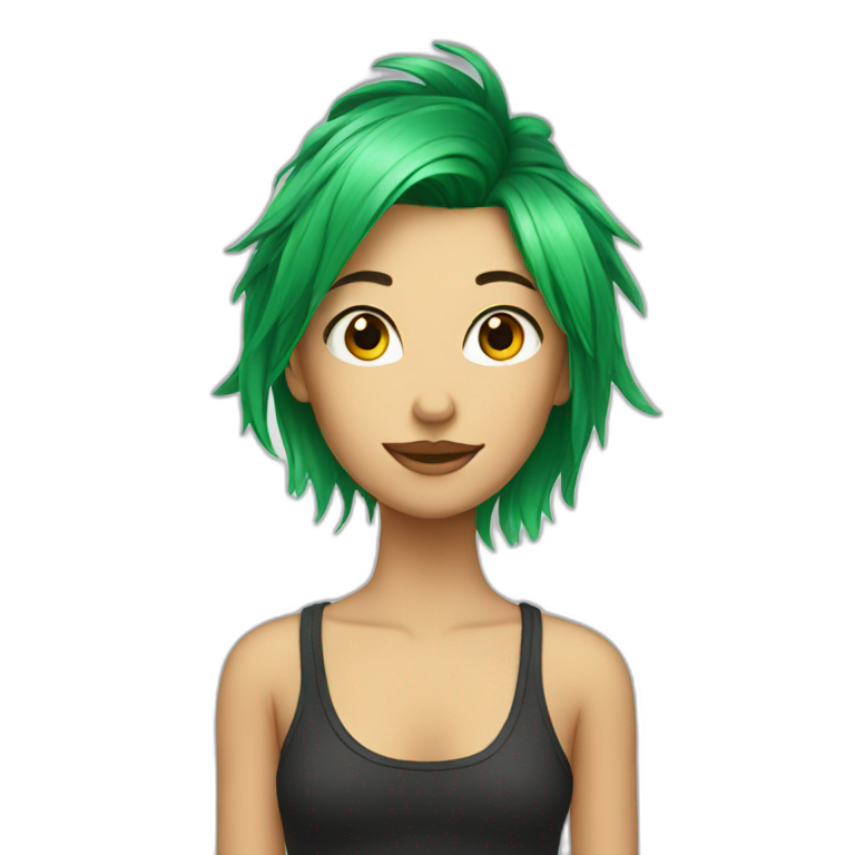 Green hair  emoji
