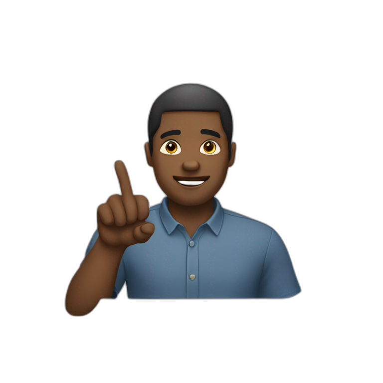 black man pointing his head emoji
