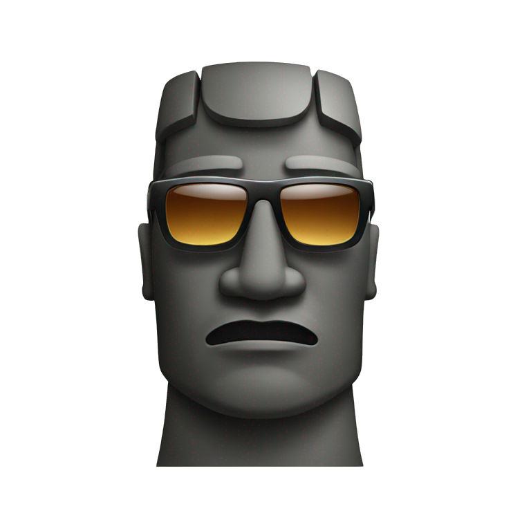 Moai with sunglasses emoji