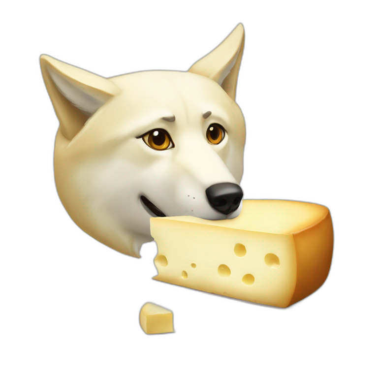Brie cheese and Wolf  emoji