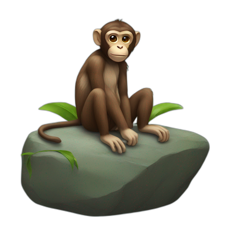 Monkey-on-a-rock emoji