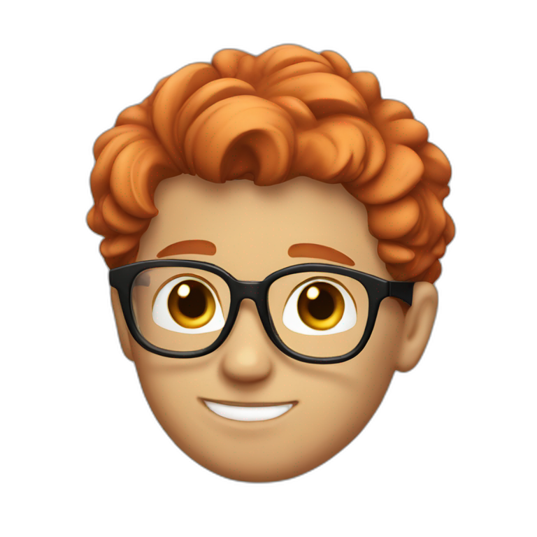 Cool red haired gay boy with glasses emoji