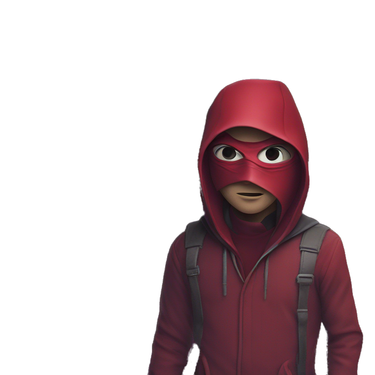 mysterious boy in red mask emoji