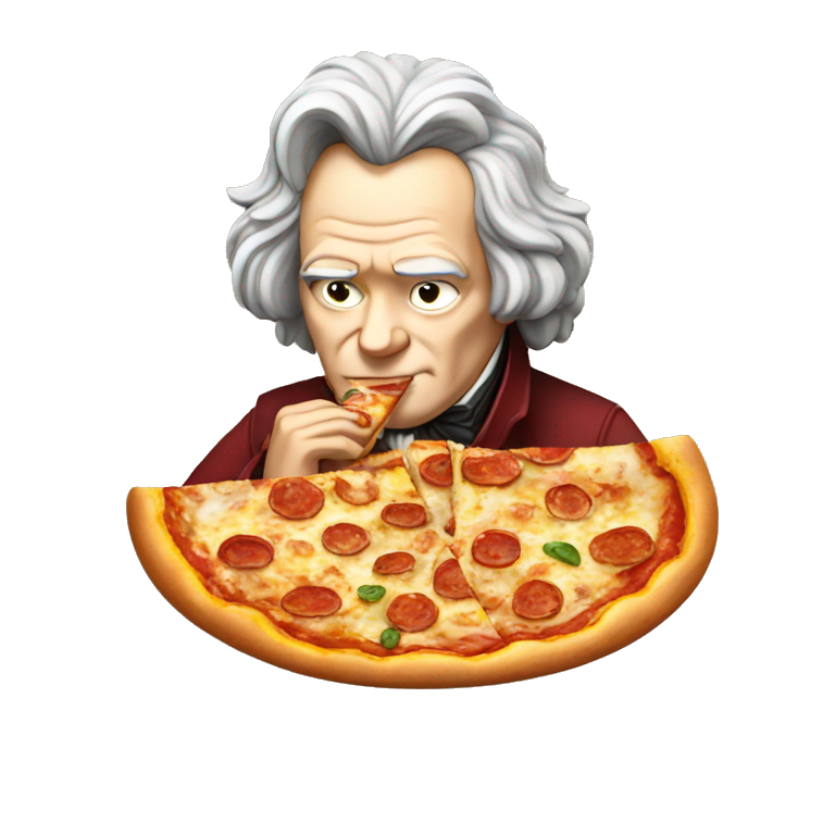 beethoven eating pizza emoji