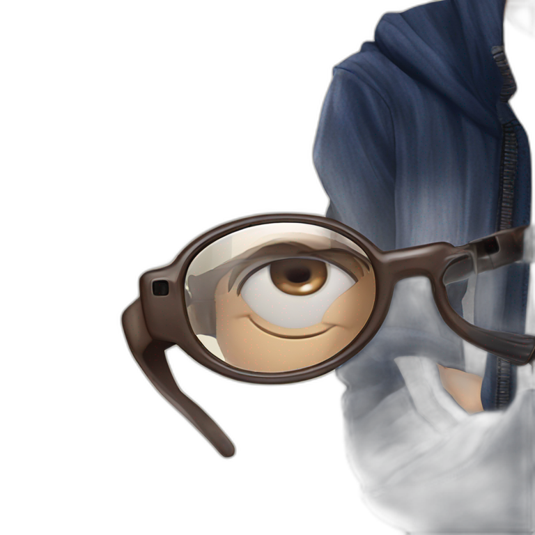 serene blue-eyed boy with glasses emoji