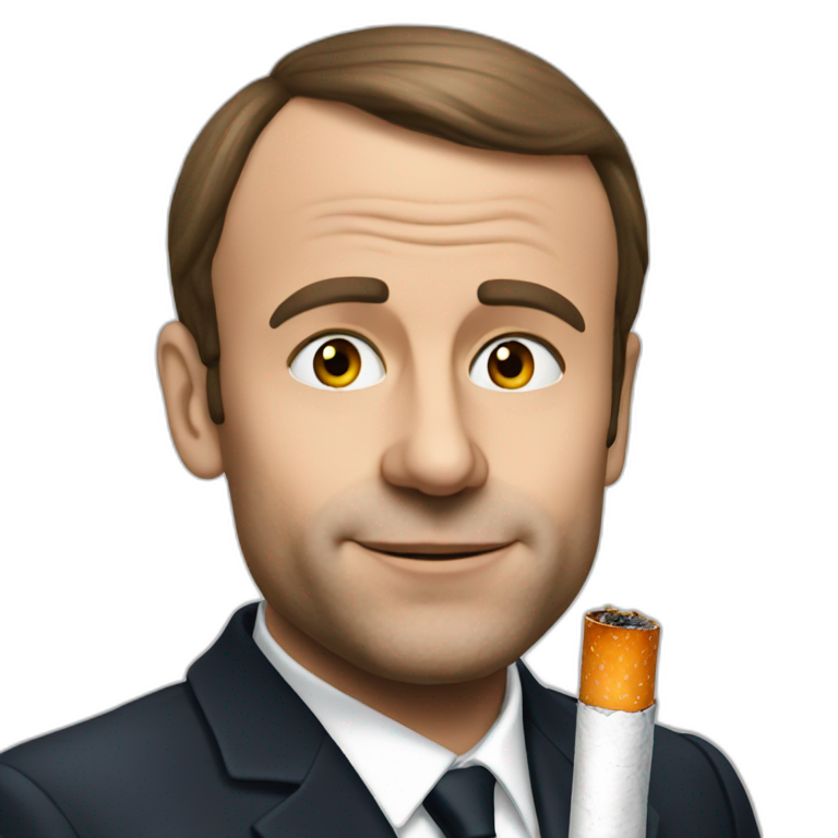 Macron avec cigarette emoji