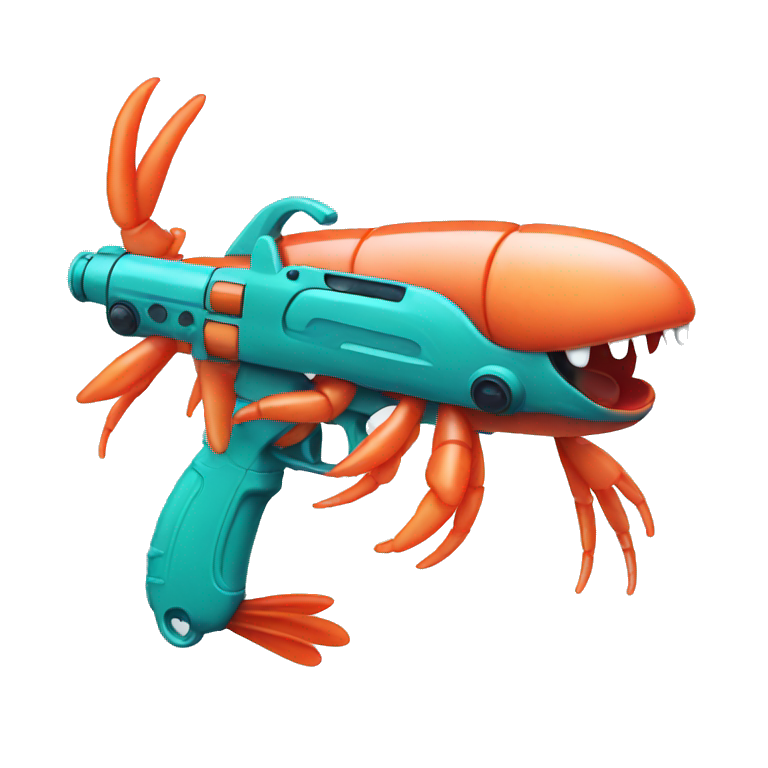 Shrimp with watergun emoji