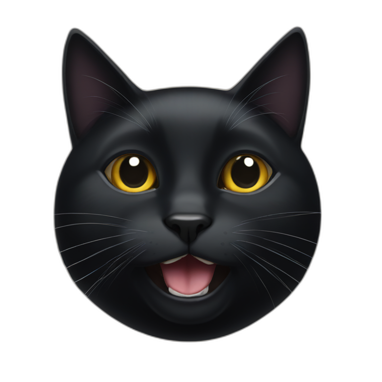 black cat with a small white spot above mouth emoji