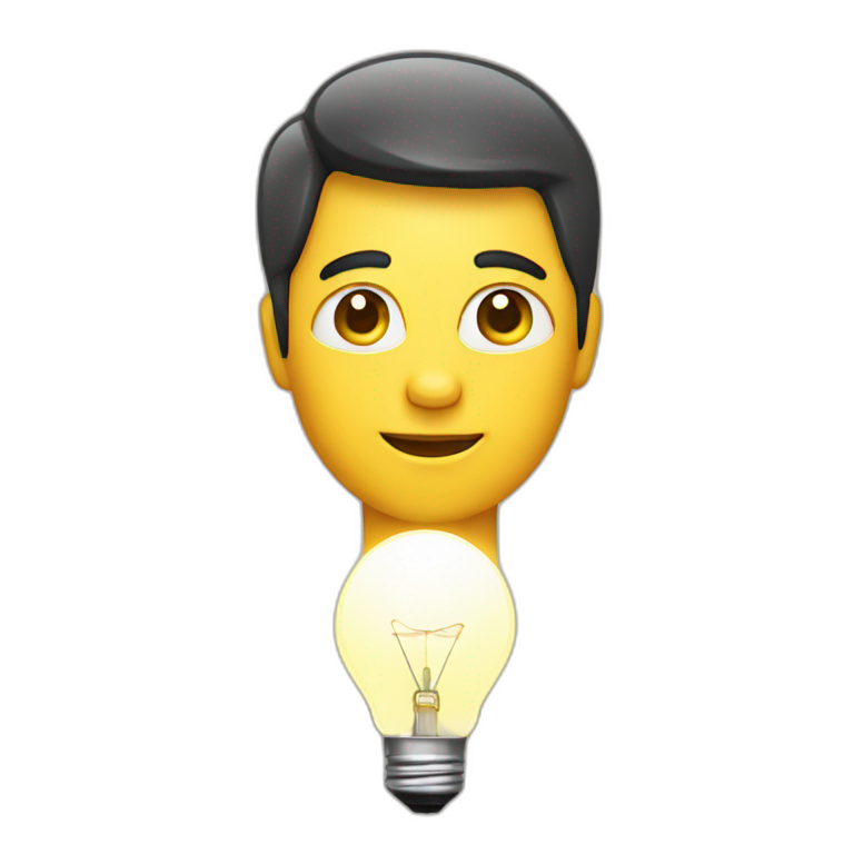 Person with an illuminated lightbulb above their head emoji