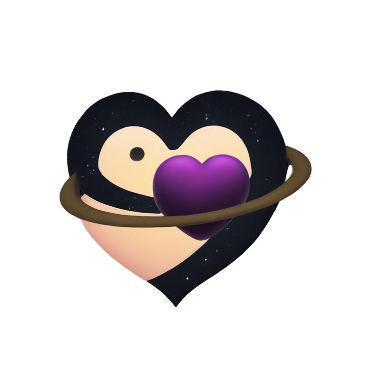 heart shape saturn emoji