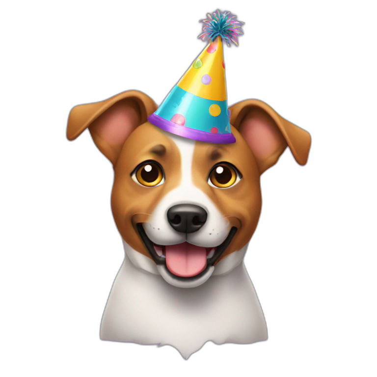 dog wearing a party hat emoji
