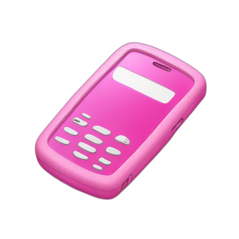 Pink cell phone emoji