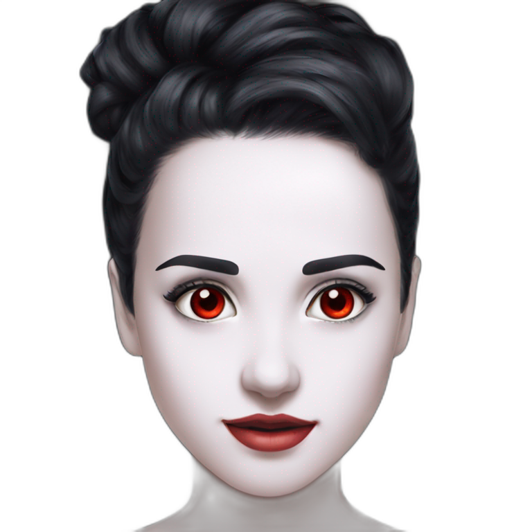 mysterious red-eyed girl portrait emoji