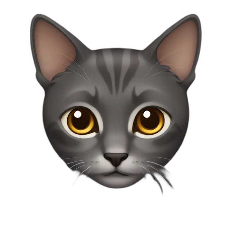dark grey amd brown cat emoji