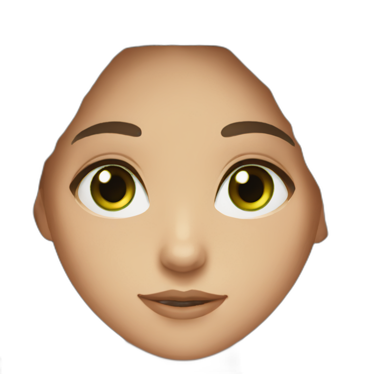Brown hair green eyes girl emoji