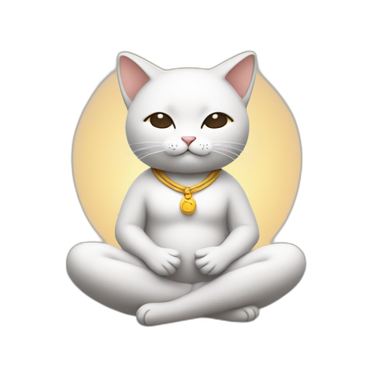 meditating cute cat emoji