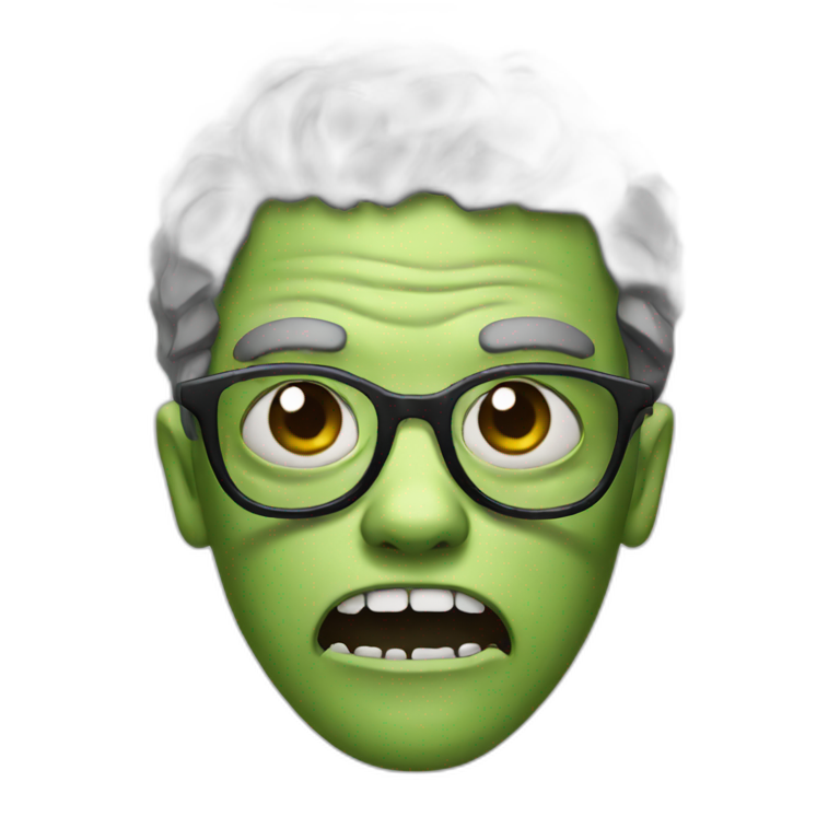A zombie with glasses emoji