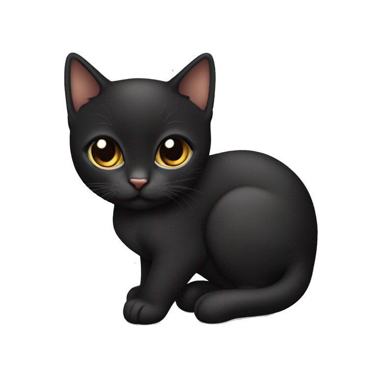 gato negro bebe tierno emoji