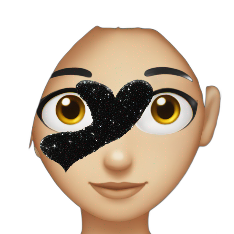 black sparkle heart emoji emoji