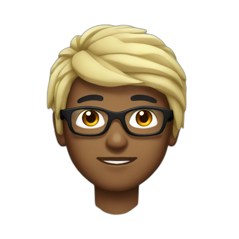 Boy Sri lankan MMA fighter with glases black and lisse hair emoji