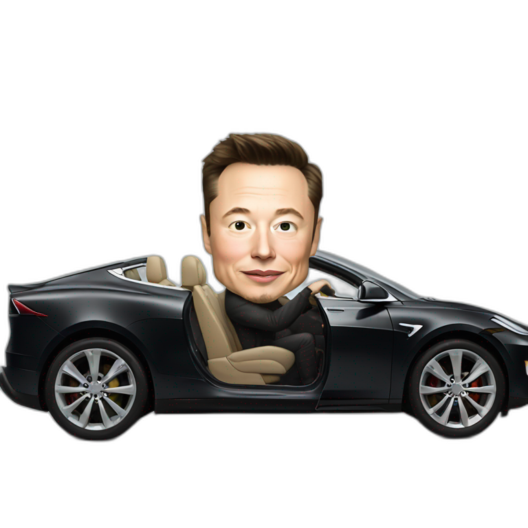 Elon Musk in a car emoji