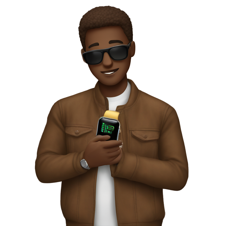 "cool guy with phone" emoji