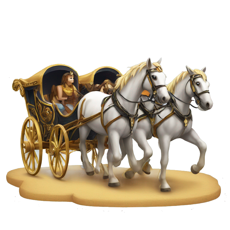 four horses pulls a chariot emoji