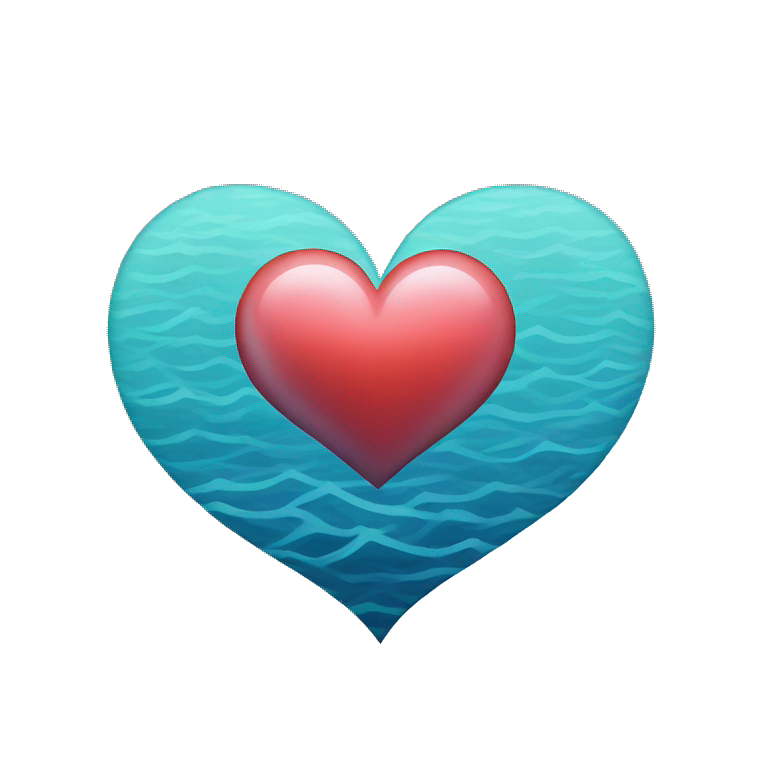 ocean in a heart shape emoji
