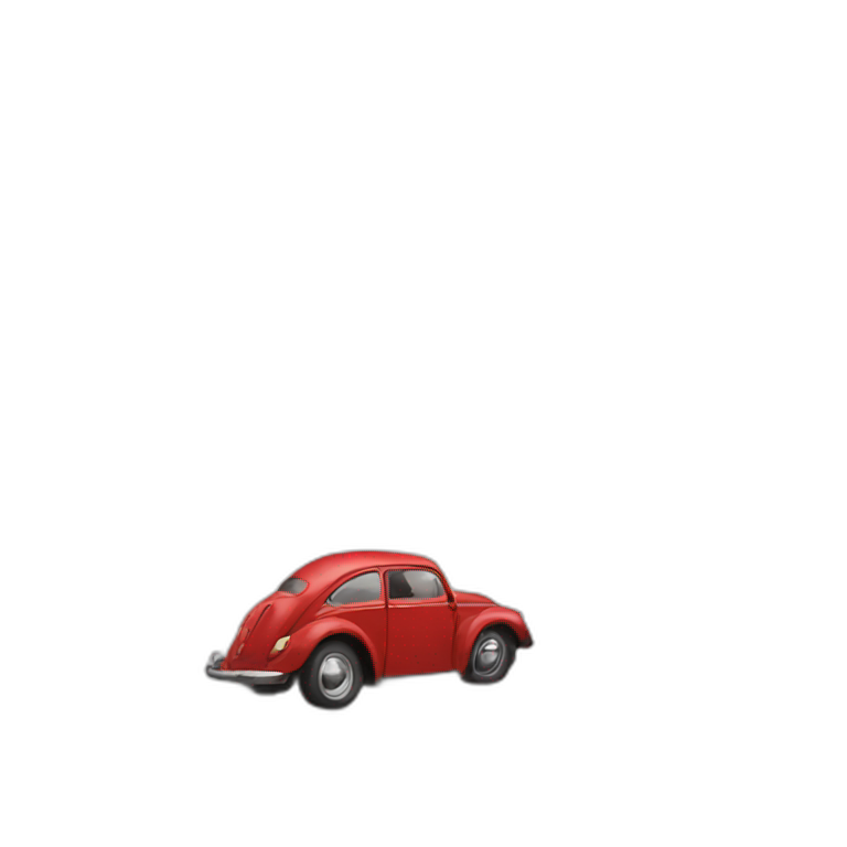 Panda driving a red VW beetle emoji