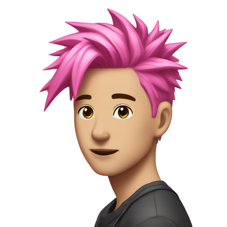 Gorpcore pink short spike hair male emoji