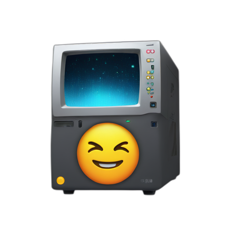 Gaming computer sticker with RGB light emoji